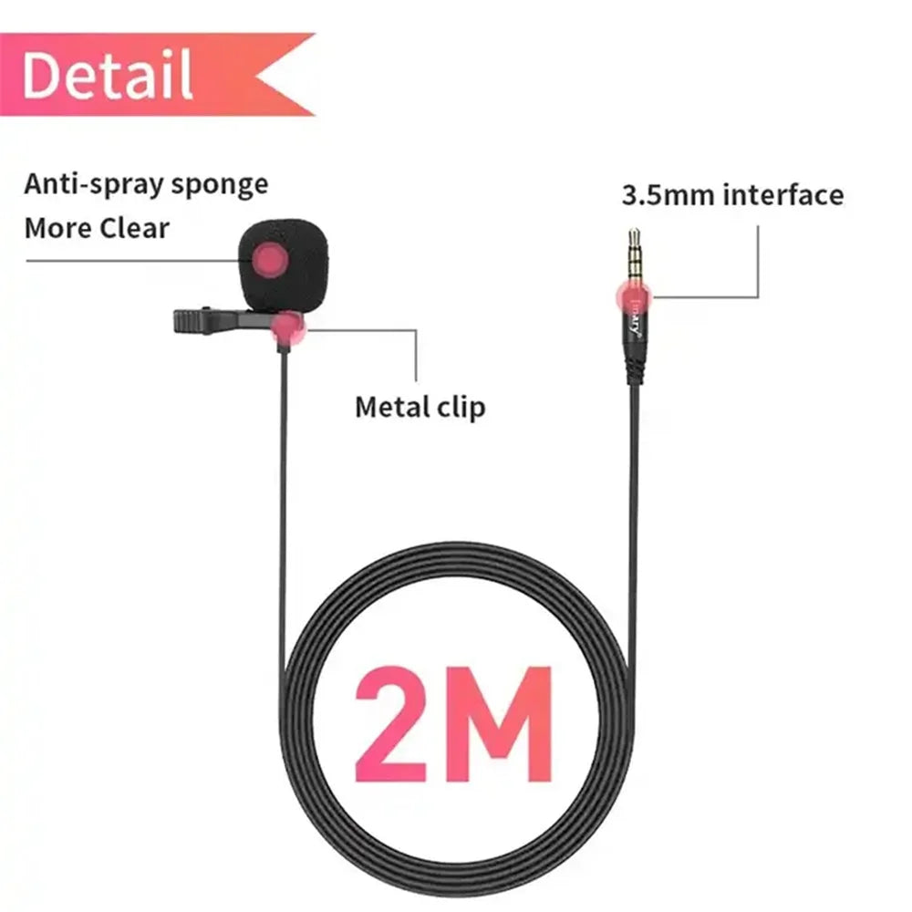JMARY MC-R1 3.5mm Mini Microphone Phone Laptop Recording Interview Lavalier Mic - 5