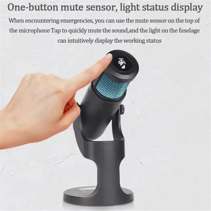 JMARY MC-PW9 Microphone USB Cable Mic Plug and Play RGB Light Voice Recording Tool - 6