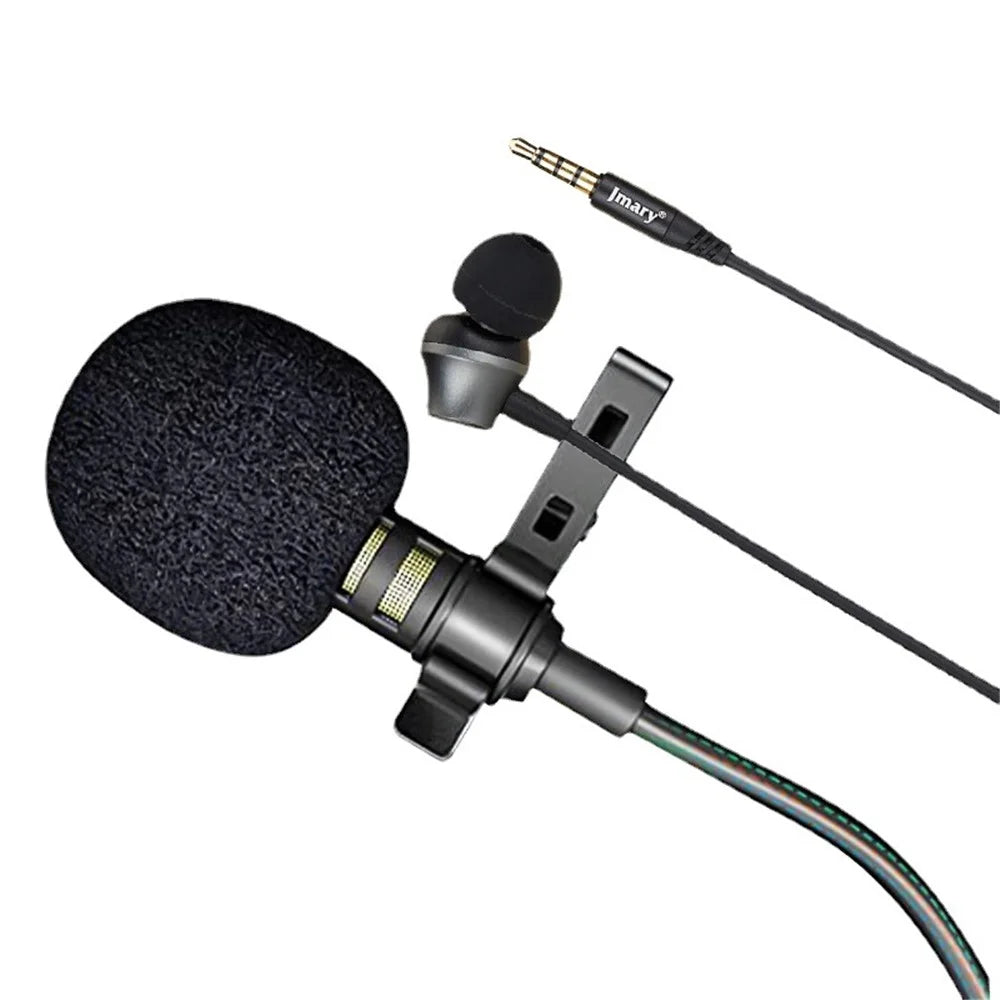 JMARY MC-R5 3m 3.5mm Wired Lavalier Microphone with Sound Monitoring Earphone - 1