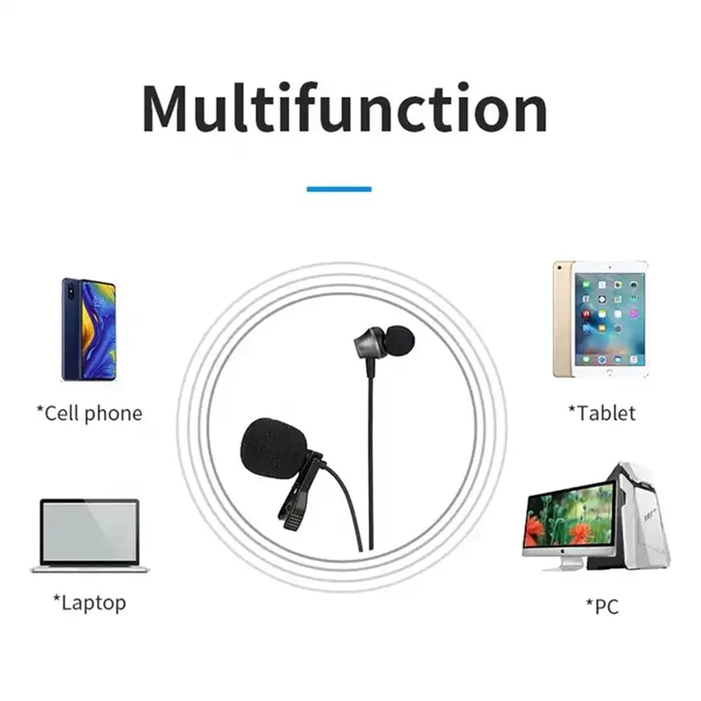 JMARY MC-R5 3m 3.5mm Wired Lavalier Microphone with Sound Monitoring Earphone - 2