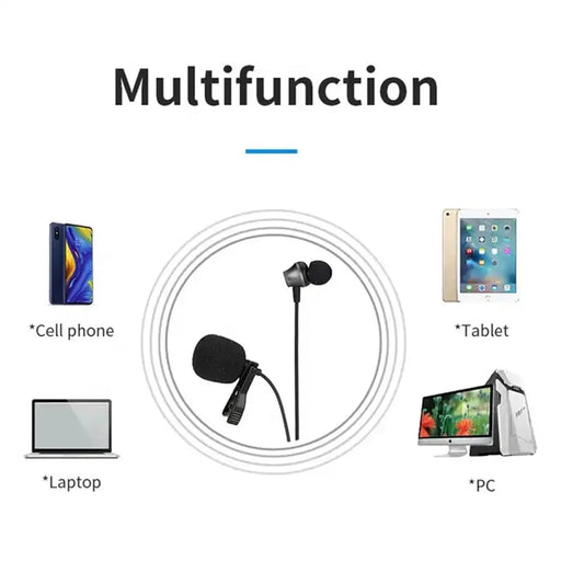 JMARY MC-R5 3m 3.5mm Wired Lavalier Microphone with Sound Monitoring Earphone - 2