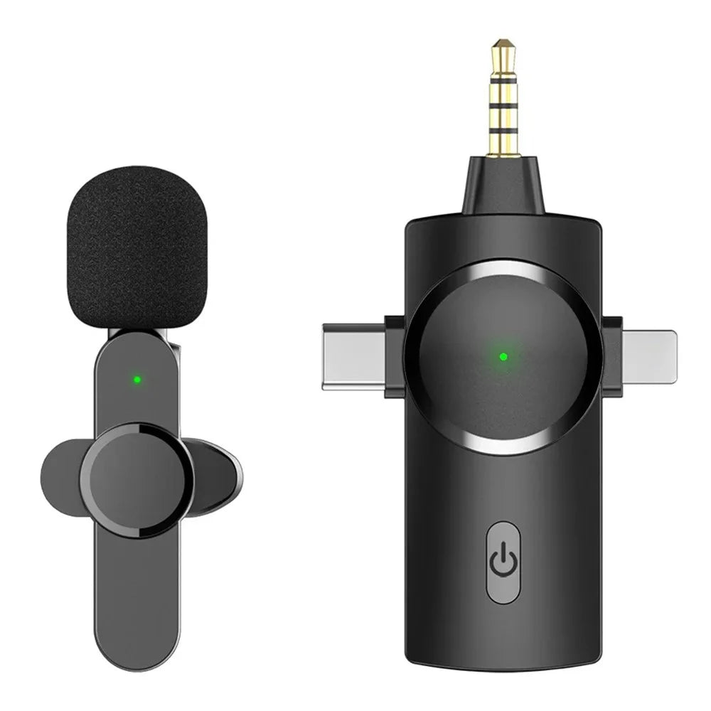 AP031 Noise Reduction 3-In-1 Wireless Microphone with Receiver for iPhone, Type-C, Camera - 1