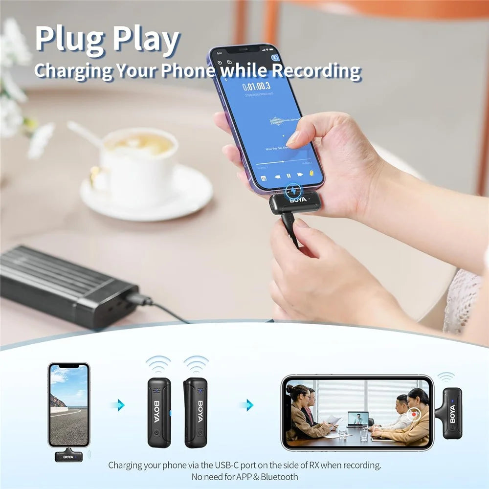 BOYA BY-WM3T-M2 Noise Reduction 2.4G Wireless Dual Channel Microphone  Transmitter + Receiver - 5