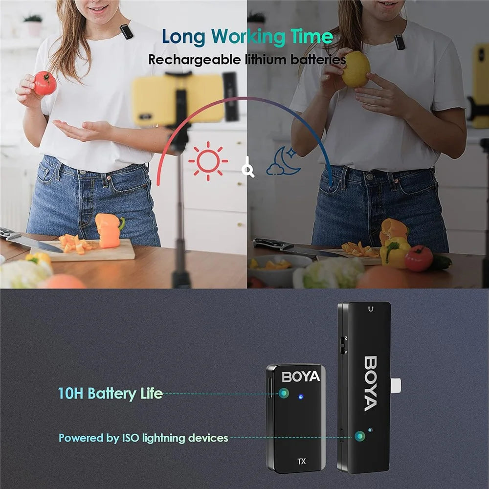 BOYA WMic5-M4 For iPhone / iPad 2.4G Wireless Lapel Microphone Live Steaming Mic, 2 Transmitter + 1 8-Pin Receiver - 5
