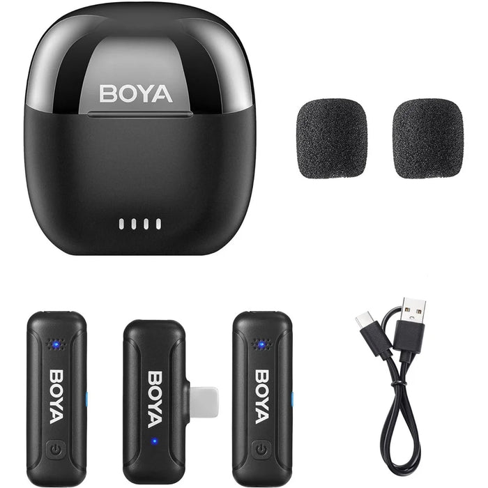 BOYA BY-WM3T-D2 2 Transmitter + 1 8-Pin Receiver, 2.4GHz Wireless Noise Reduction Lapel Clip Mics - 2