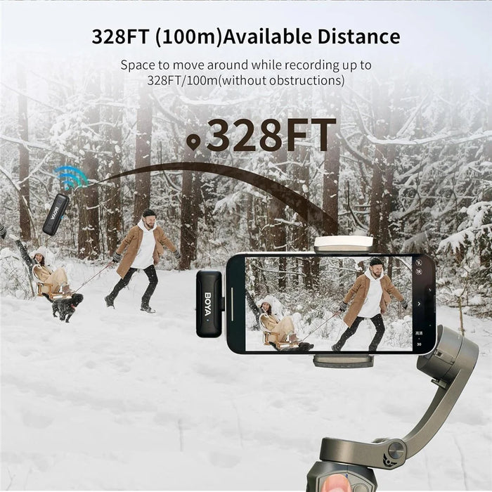 BOYA BY-WM3T-D2 2 Transmitter + 1 8-Pin Receiver, 2.4GHz Wireless Noise Reduction Lapel Clip Mics - 6