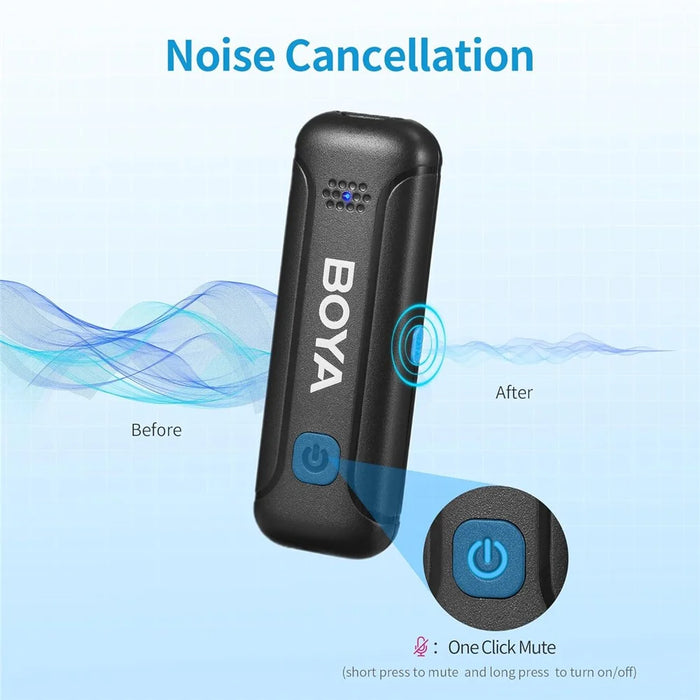 BOYA BY-WM3T-D2 2 Transmitter + 1 8-Pin Receiver, 2.4GHz Wireless Noise Reduction Lapel Clip Mics - 7