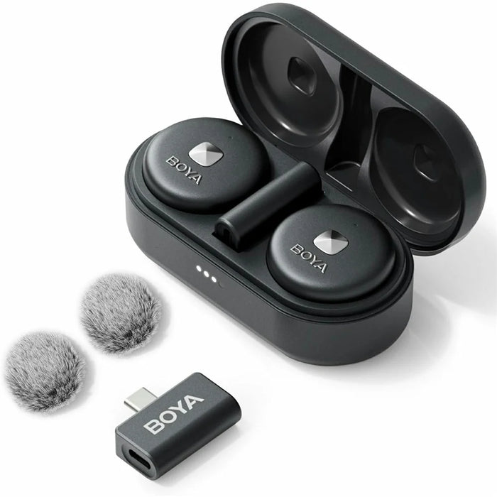 BOYA Omic-U 2 Transmitter + 1 USB-C Receiver, Button Shape Wireless Lavalier Microphone - Black - 1