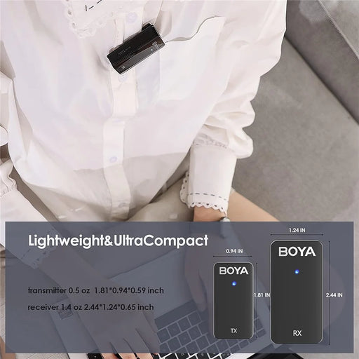 BOYA WMic5-M1 1 Transmitter + 1 Receiver, 2.4G Wireless Microphone Lapel Clip Mic for Camera Laptop - 2