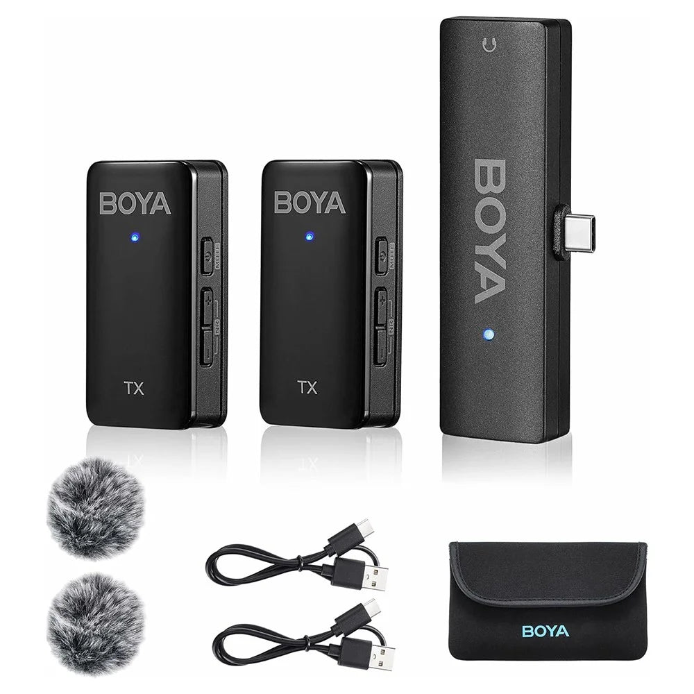 BOYA WMic5-M6 Live Streaming Wireless Microphone Lapel Clip Mic, 2 Transmitter + 1 USB-C Receiver - 1