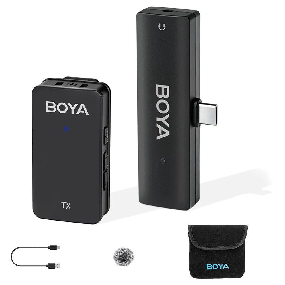 BOYA WMic5-M5 Video Recording Wireless Microphone Lapel Clip Mic, 1 Transmitter + 1 USB-C Receiver - 1