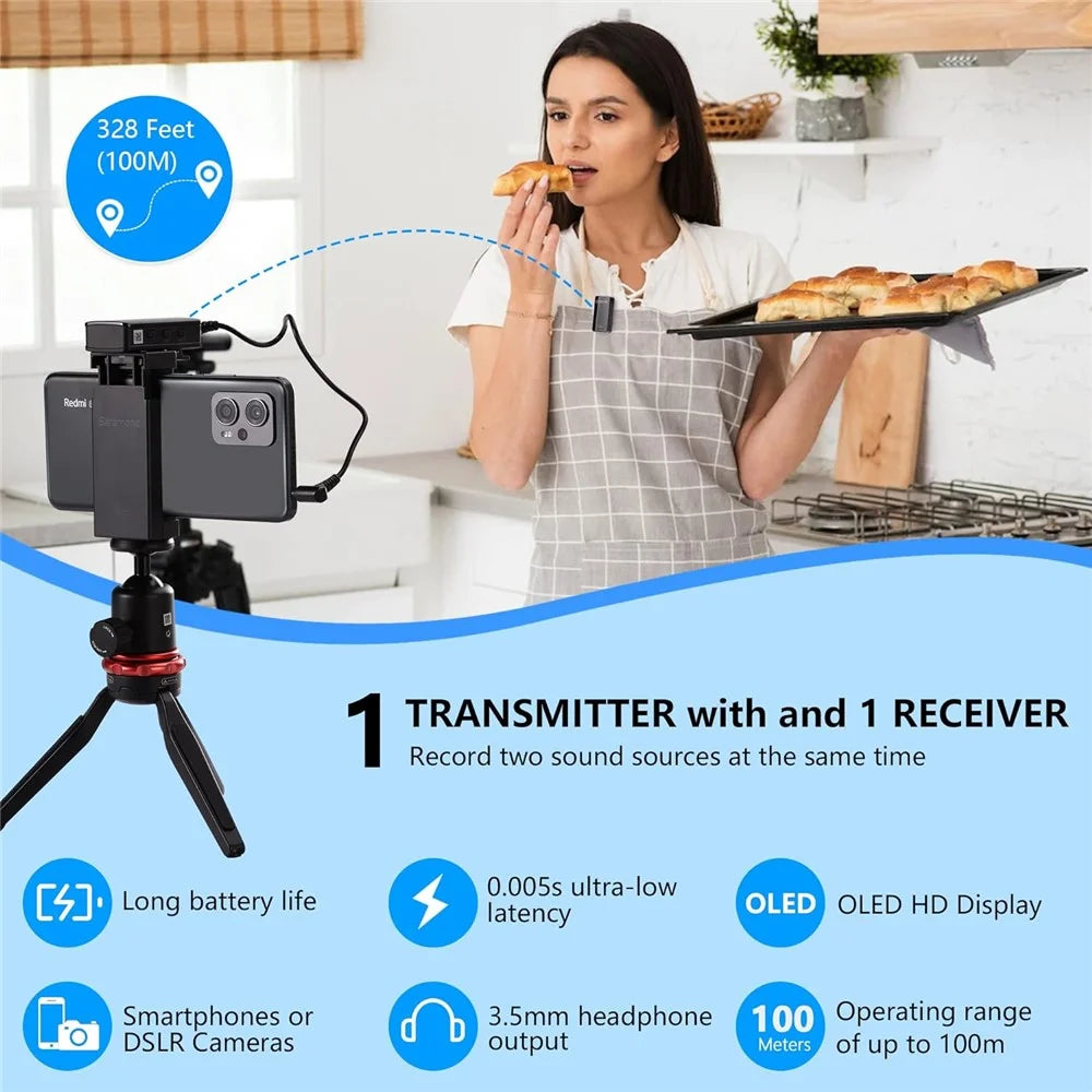 BOYA BY-XM6-S1MINI Wireless Microphone Lapel Clip Mic for Phone Camera, 1 Mini Transmitter + 1 Receiver - 2