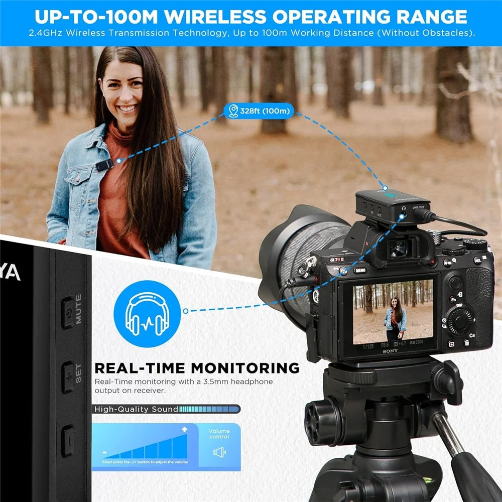BOYA BY-XM6-S1MINI Wireless Microphone Lapel Clip Mic for Phone Camera, 1 Mini Transmitter + 1 Receiver - 5