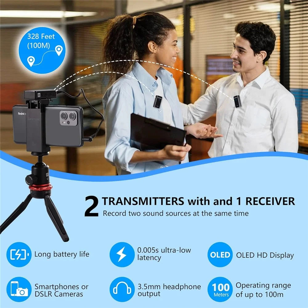 BOYA BY-XM6-S2 MINI Wireless Microphone Lavalier Mic for Phone Camera, 2 Mini Transmitter + 1 Receiver - 4