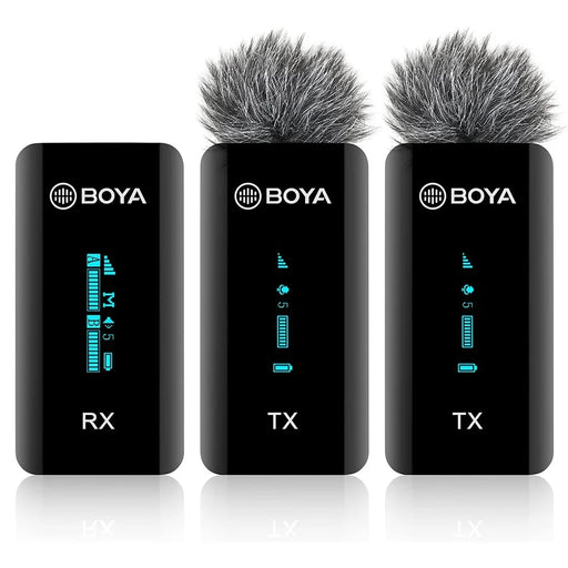 BOYA BY-XM6-S2 2 Transmitter + 1 Receiver, Wireless Microphone Lavalier Mic for Phone Camera Laptop - 2
