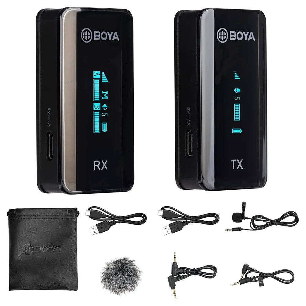BOYA BY-XM6-S1 1 Transmitter + 1 Receiver, Wireless Microphone Lapel Clip Mic for Phone Camera Laptop - 1