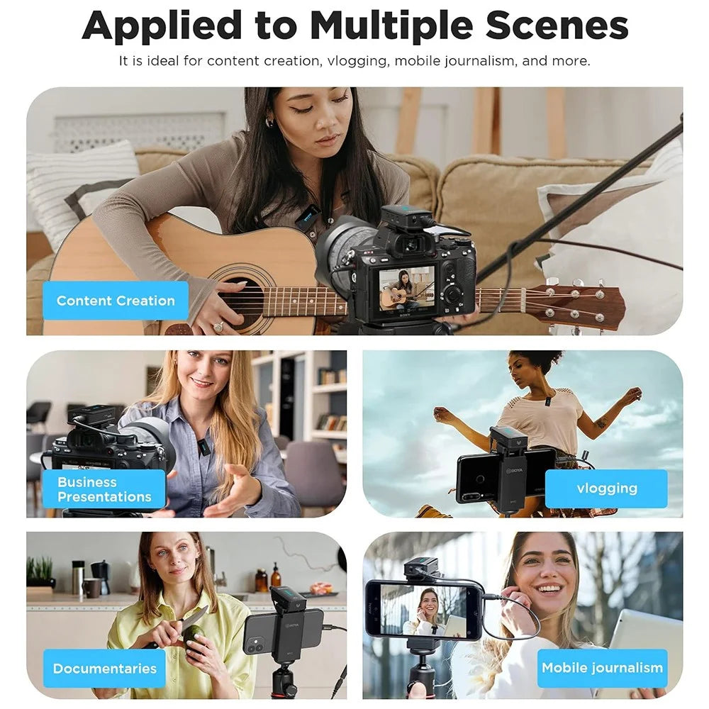 BOYA BY-XM6-S1 1 Transmitter + 1 Receiver, Wireless Microphone Lapel Clip Mic for Phone Camera Laptop - 5