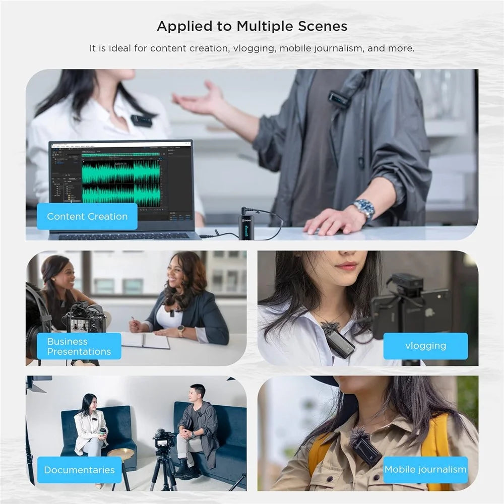 BOYA BY-XM6-S1 1 Transmitter + 1 Receiver, Wireless Microphone Lapel Clip Mic for Phone Camera Laptop - 6