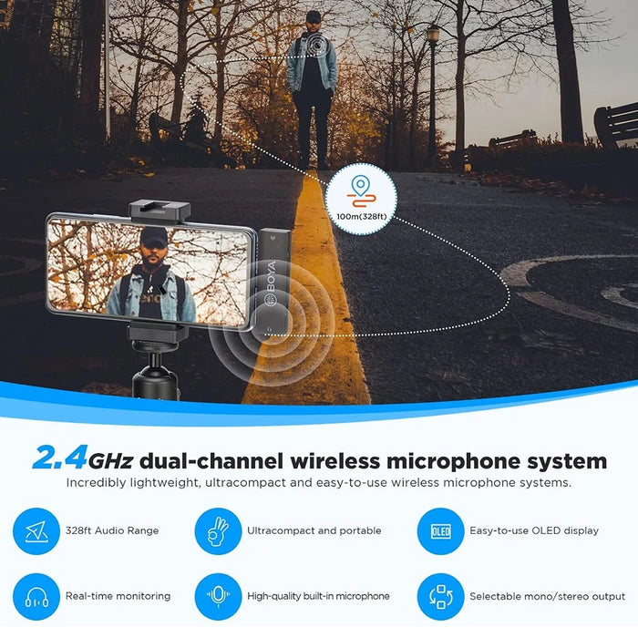 BOYA BY-XM6-S5 For OTG Function Devices Wireless Microphone Lapel Clip Mic, 1 Transmitter + 1 USB-C Receiver - 3