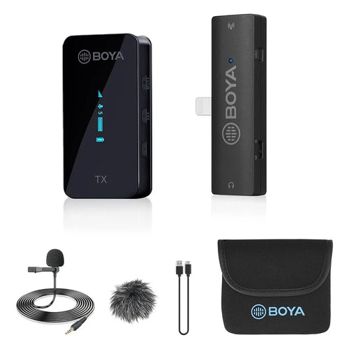 BOYA BY-XM6 S3 For iPhone  /  iPad Wireless Lavalier Microphone Lapel Clip Mic, 1 Transmitter + 1 8-Pin Receiver - 1