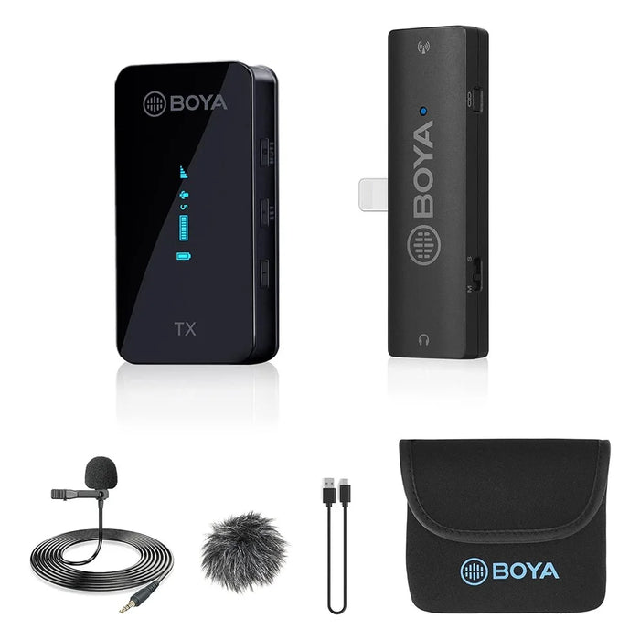 BOYA BY-XM6 S3 For iPhone  /  iPad Wireless Lavalier Microphone Lapel Clip Mic, 1 Transmitter + 1 8-Pin Receiver - 1