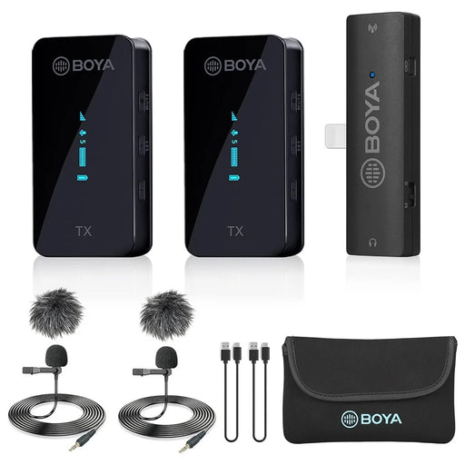 BOYA BY-XM6-S4 For iPhone  /  iPad Wireless Lavalier Microphone Live Streaming Mic, 2 Transmitter + 1 8-Pin Receiver - 1
