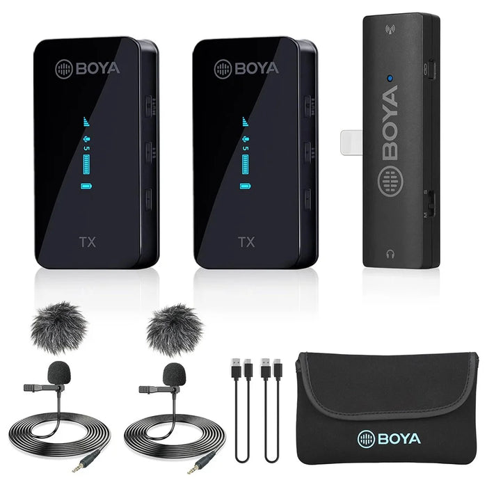 BOYA BY-XM6-S4 For iPhone  /  iPad Wireless Lavalier Microphone Live Streaming Mic, 2 Transmitter + 1 8-Pin Receiver - 1