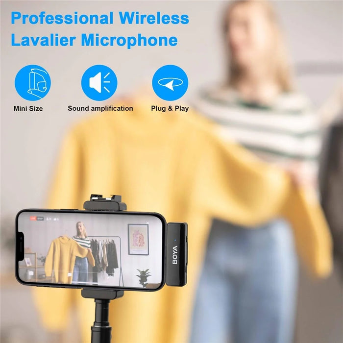 BOYA BOYALINK A1 Wireless Microphone Phone Camera Vlogging Lapel Clip Mic, 1 Transmitter + 1 Receiver - 3