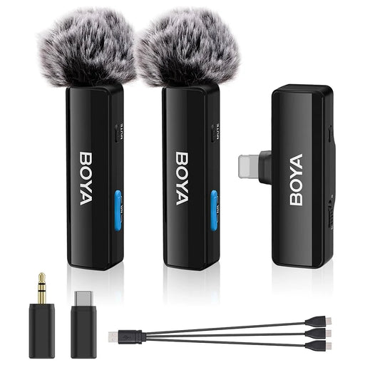 BOYA BOYALINK A2 For iPhone / Android / Camera Vlogging Wireless Lavalier Microphone (2 TX+1 RX) 100m Range - 1