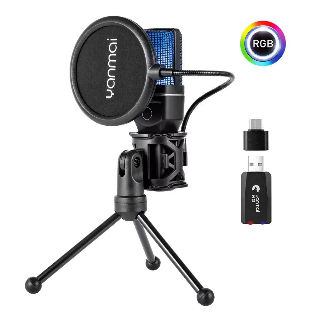 YANMAI SF-777W Live Streaming Wireless RGB Microphone for Gaming, Online Conference - 1