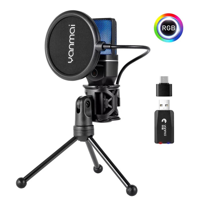 YANMAI SF-777W Live Streaming Wireless RGB Microphone for Gaming, Online Conference - 1