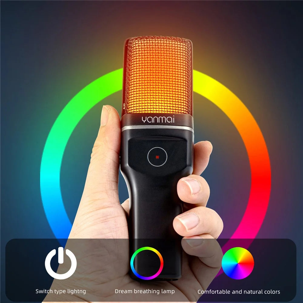 YANMAI SF-777W Live Streaming Wireless RGB Microphone for Gaming, Online Conference - 3