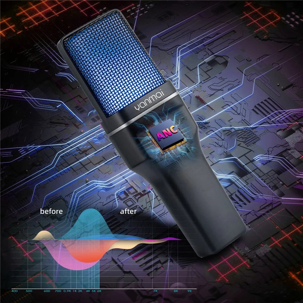 YANMAI SF-777W Live Streaming Wireless RGB Microphone for Gaming, Online Conference - 4