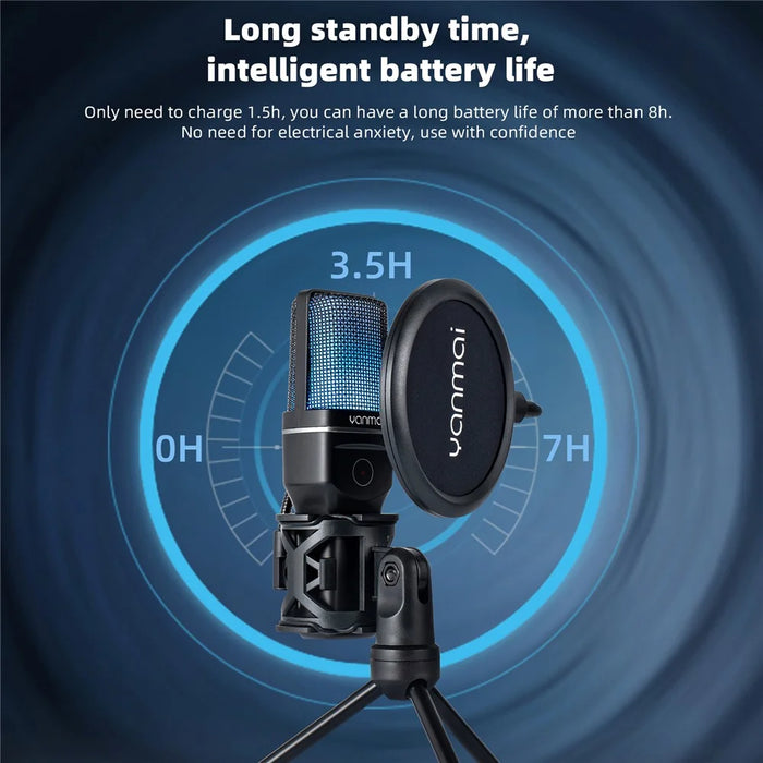 YANMAI SF-777W Live Streaming Wireless RGB Microphone for Gaming, Online Conference - 6