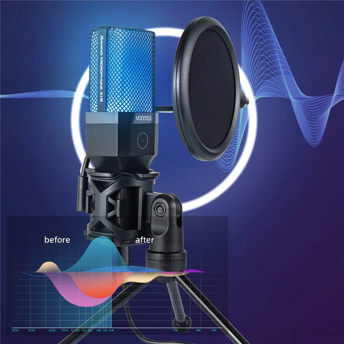 YANMAI X1R RGB Light USB Wired Microphone Recording E-sports Game Desktop Condenser Mic - 6