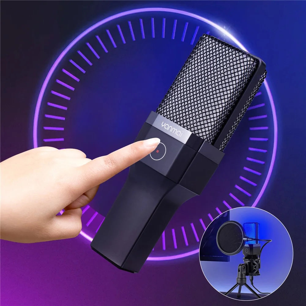 YANMAI X1R RGB Light USB Wired Microphone Recording E-sports Game Desktop Condenser Mic - 7