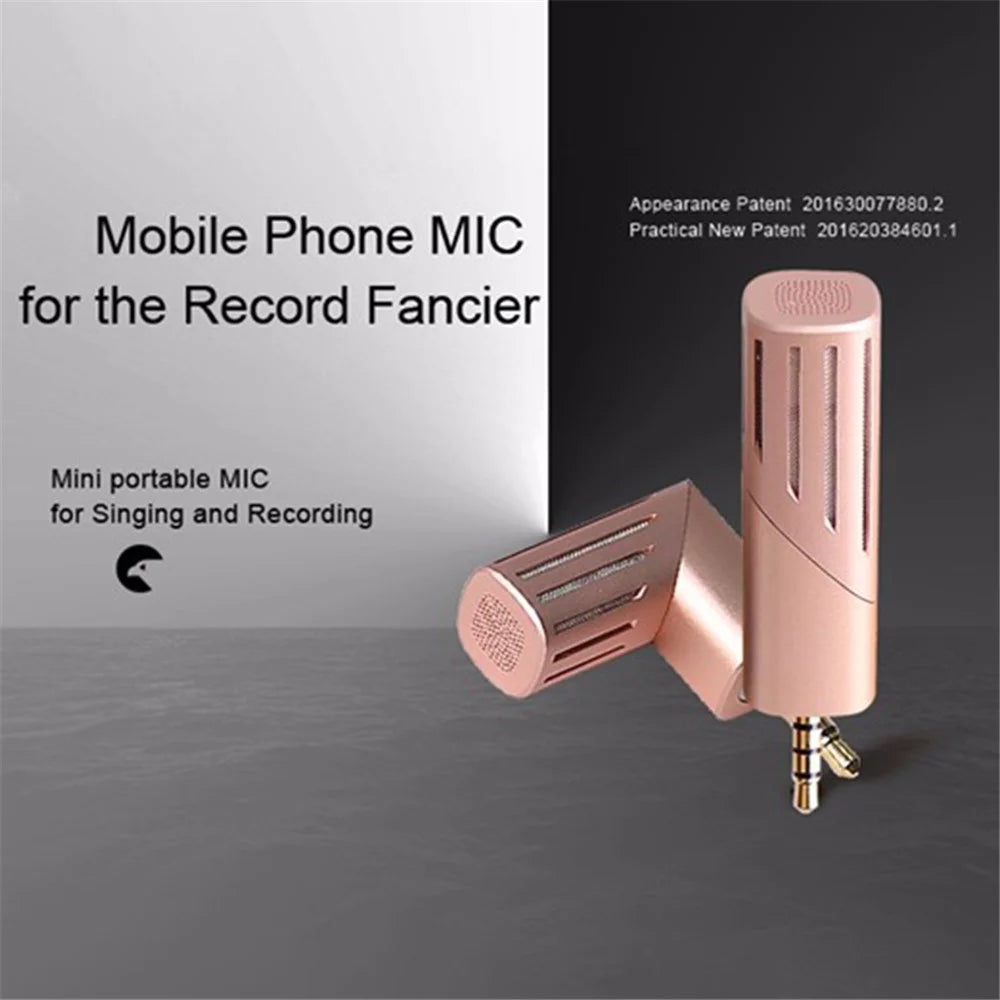 YANMAI R2 Rotatable Mini Microphone Video Recording 4-Pole 3.5mm Mobile Phone Mic - Rose Gold - 3