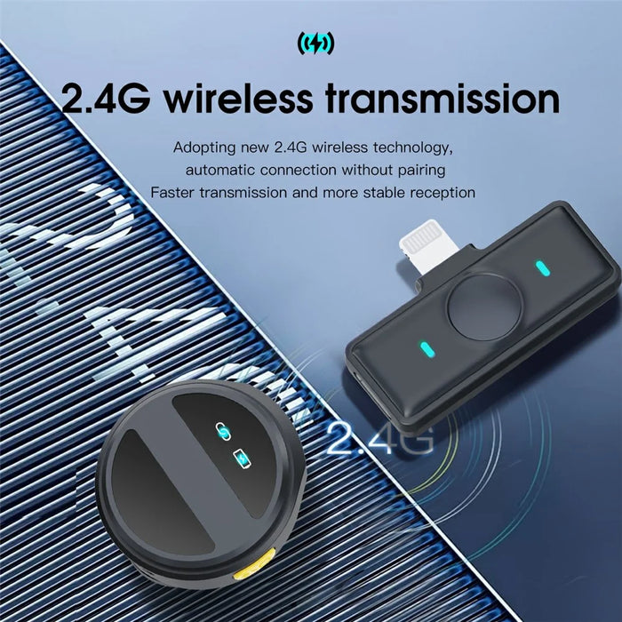 SX21 Wireless Lavalier Microphone for iPhone (2 Microphones+1 Receiver) 2.4G Smart Noise Reduction - 7
