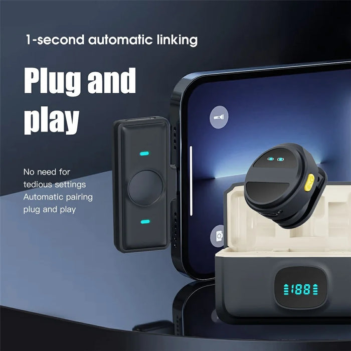SX21 Type-C 2.4G Wireless Smart Clip-On Microphone (1 Receiver+2 Microphones+1 Charging Bin) - 7