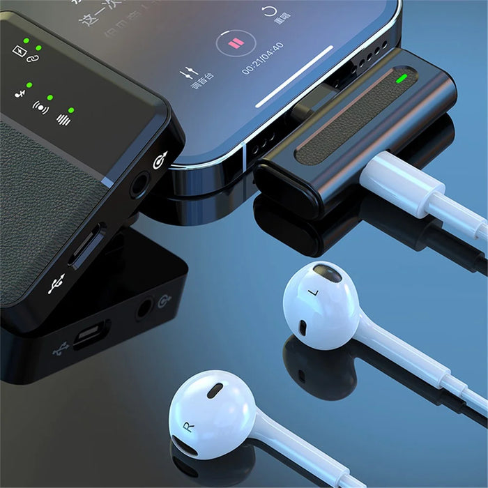 SX8 Wireless Lavalier Microphone for iPhone (2 Microphones+1 Receiver) Outdoor Live Streaming Devices - 2
