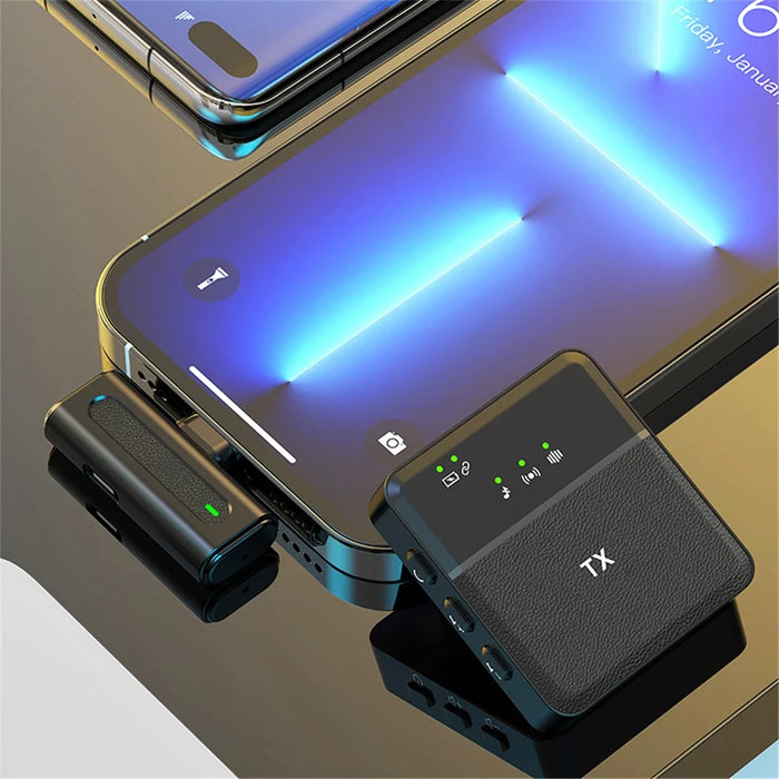 SX8 Wireless Lavalier Microphone for iPhone (2 Microphones+1 Receiver) Outdoor Live Streaming Devices - 5