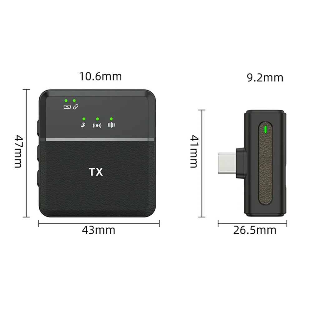 SX8 Wireless Lavalier Lapel Microphone for iPhone (1 Microphones+1 Receiver) Outdoor Interview Devices - 6