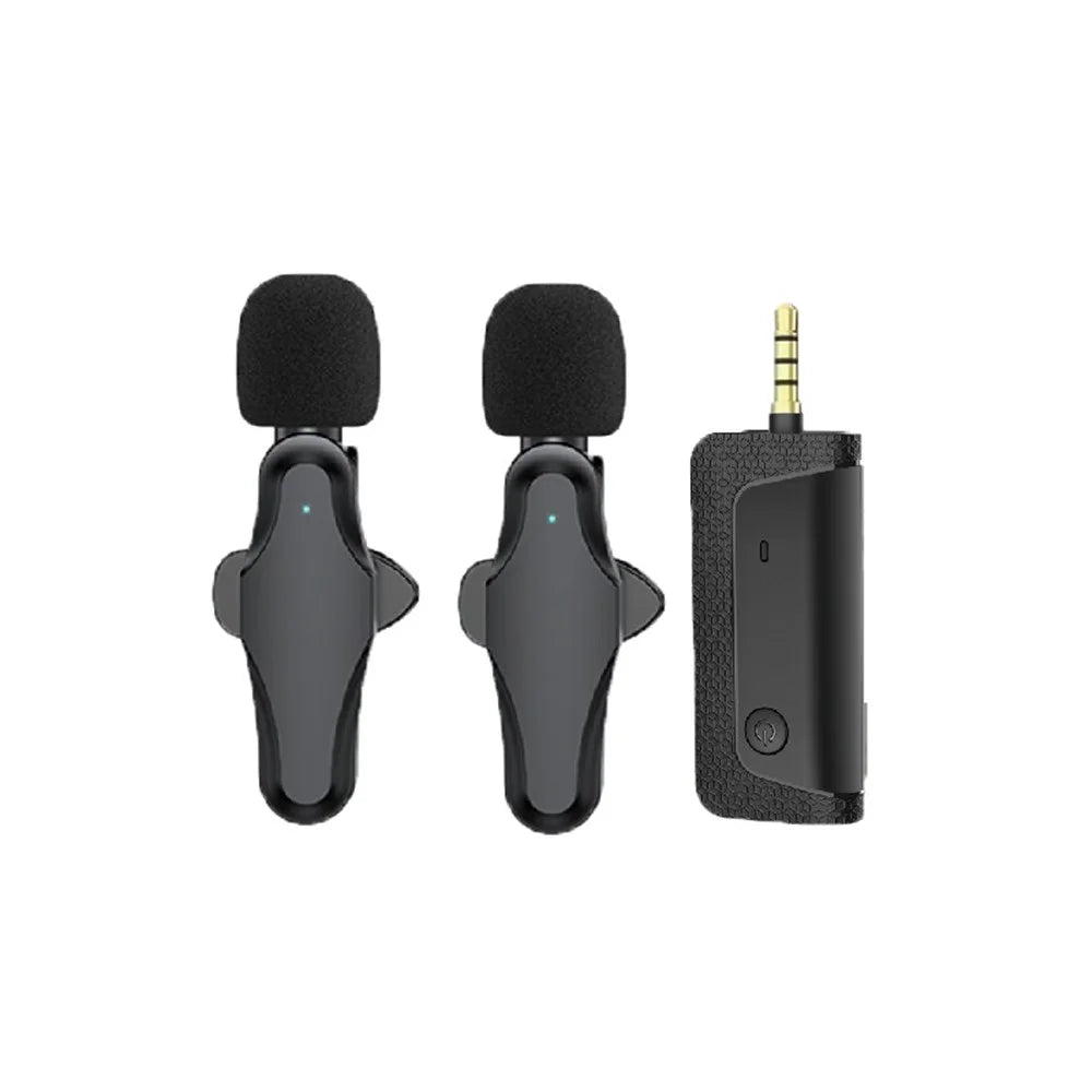 K35 Pro Wireless Lavalier Microphone Noise Reduction for Live Broadcast, 2 Mic + 1 Receiver - 1