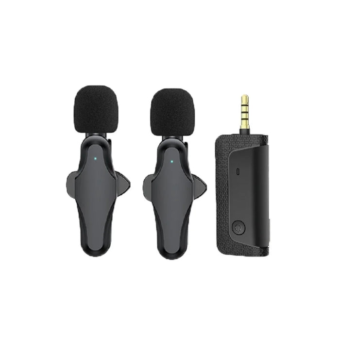 K35 Pro Wireless Lavalier Microphone Noise Reduction for Live Broadcast, 2 Mic + 1 Receiver - 1
