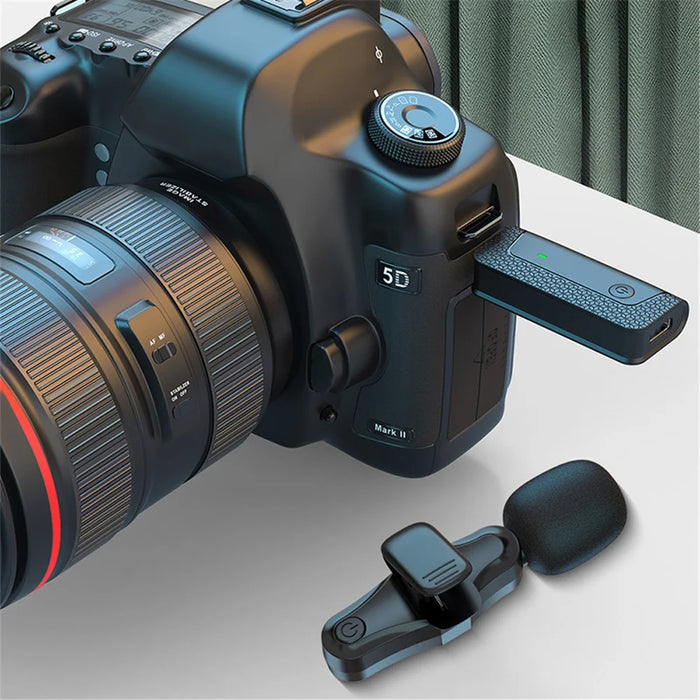 K35 Pro Wireless Lavalier Microphone Noise Reduction for Live Broadcast, 2 Mic + 1 Receiver - 2