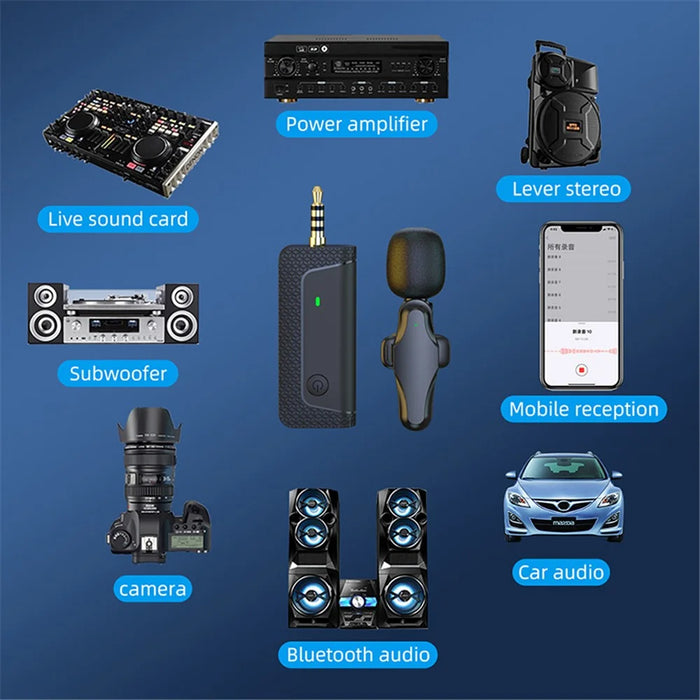 K35 Pro Wireless Lavalier Microphone Noise Reduction for Live Broadcast, 2 Mic + 1 Receiver - 6