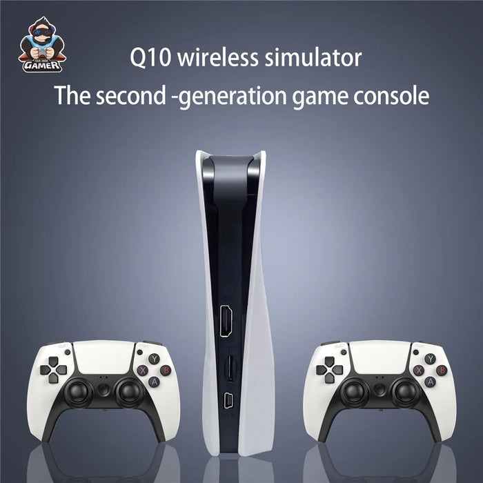 Q10 2.4G Wireless HD Video Game Console 128G Plug and Play Game Station with 2 Gamepads for PSP - 3