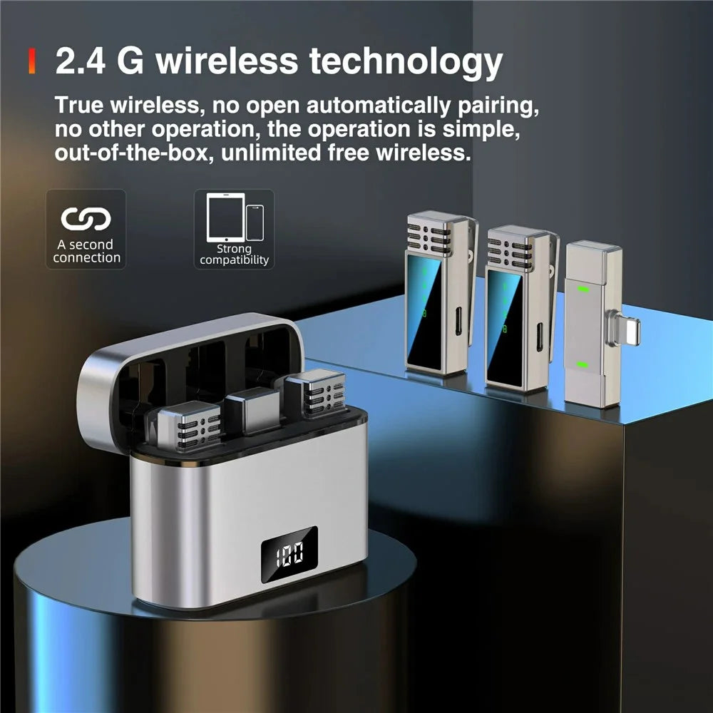JMARY MW-15 For iPhone / iPad 2.4G Wireless Lavalier Microphone Live Streaming Mic, 2 Transmitter + 1 8-Pin Receiver - 3