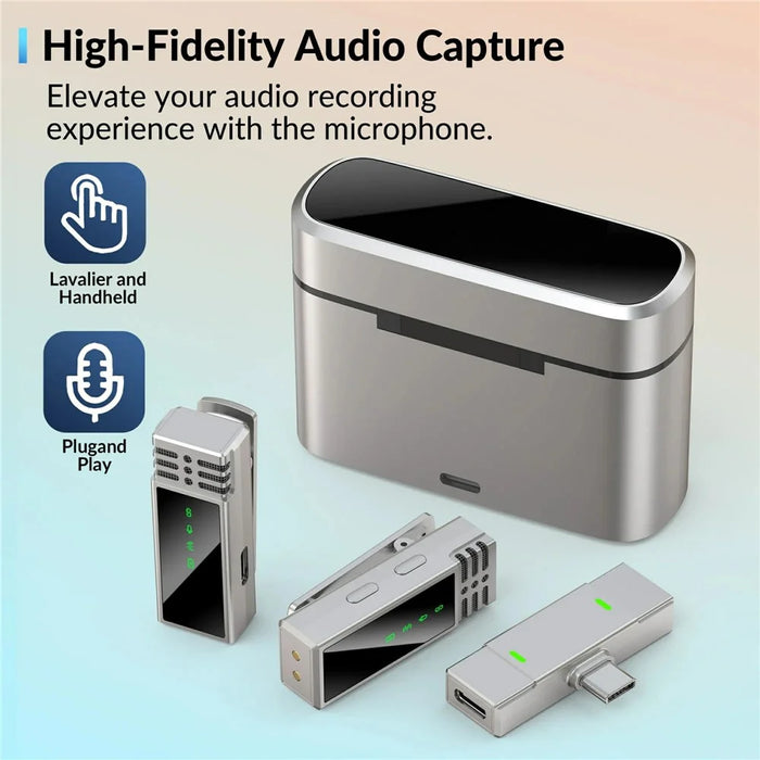 JMARY MW-15 Live Broadcast 2.4G Wireless Lavalier Microphone, 2 Transmitter + 1 Type-C Receiver - 2
