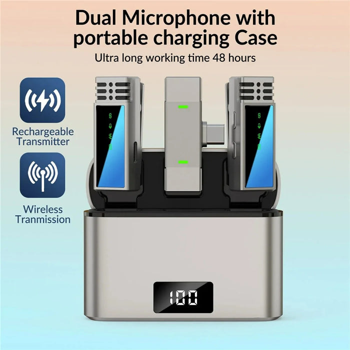 JMARY MW-15 Live Broadcast 2.4G Wireless Lavalier Microphone, 2 Transmitter + 1 Type-C Receiver - 3